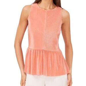 Halogen Sleeveless Orange/ Coral Peplum Top -Size M
